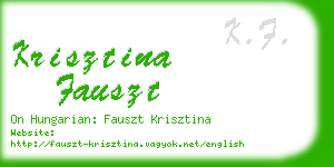 krisztina fauszt business card